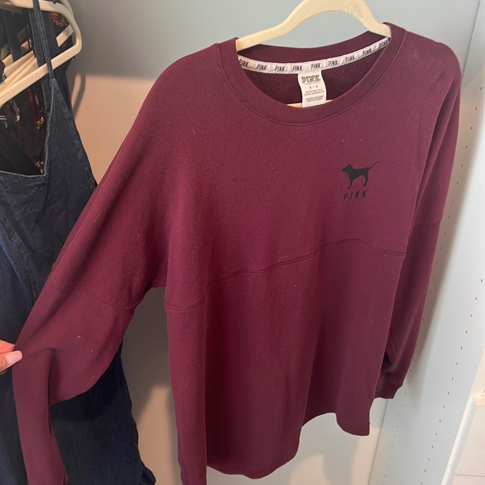 PINK Victoria’s Secret sweatshirt. Burgundy. Size medium